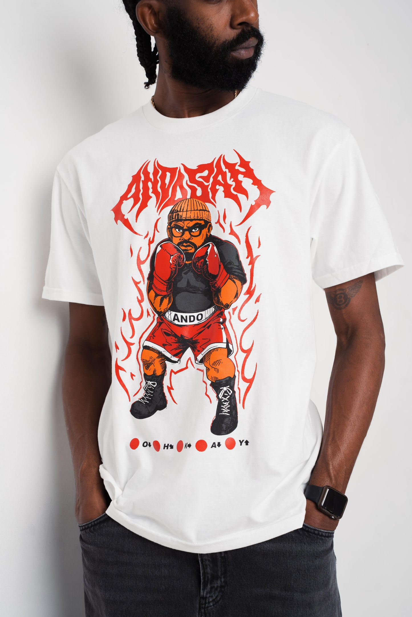 Oh Kay Boxer Tee - White